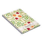 カラフルな花柄のダマスクひまわり模様が可愛らしい民俗 ノートブック (右側)