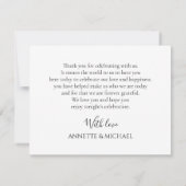 カラフルな花柄のフラットな感謝カード サンキューカード (裏面)