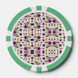 カラフルな花柄のポーカーチップの画像2枚 ポーカーチップ