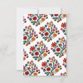 カラフルな花柄のメキシコ民俗アート刺繍フィエスタ サンキューカード (裏面)