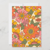 カラフルな花柄のレトロボヘミアンスタイルの70年代ウェディング 招待状 (裏面)