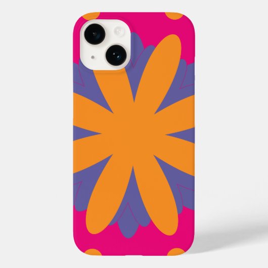 カラフルな花柄の円形 Case-Mate iPhoneケース (裏面)