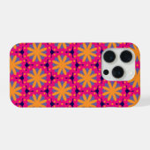 カラフルな花柄の円形 iPhoneケース (裏面横)