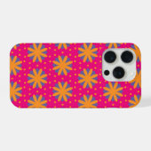 カラフルな花柄の円形 iPhoneケース (裏面横)