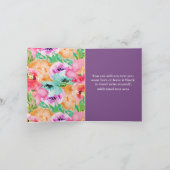 カラフルな花柄の素朴なモダンなクラフト紙のサンキューカード サンキューカード (内部)