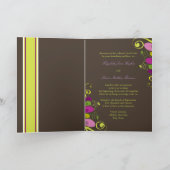 カラフルな花柄の葉の結婚式招待状カード 招待状 (内部)