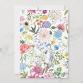 カラフルな花柄の「保存日」招待状 セーブザデート (裏面)