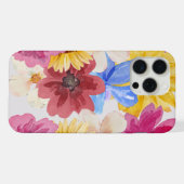 カラフルな花柄のiPhone 15 Proケース iPhoneケース (裏面横)