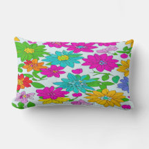 カラフルな花柄クッション