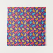 カラフルな花柄パターン タペストリー (正面(横))