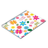 カラフルな花柄パターン ノートブック (左側)