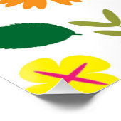 カラフルな花柄パターン ポスター (コーナー)