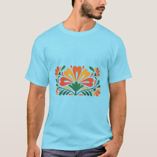カラフルな花柄 – フラットベクターイラスト Tシャツ