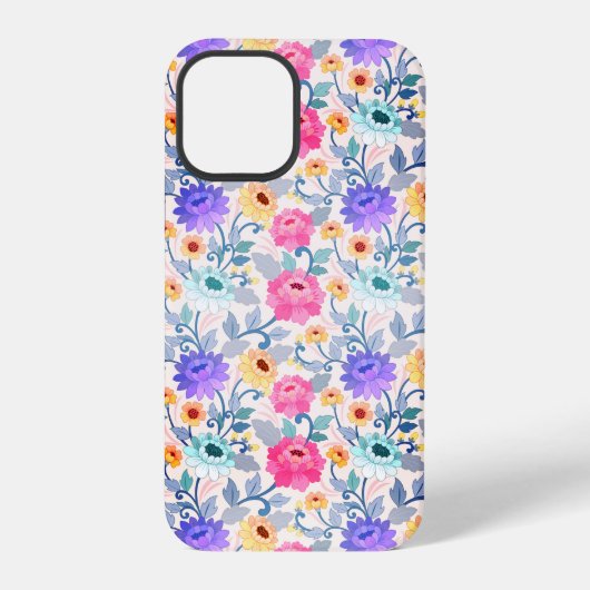 カラフルな花柄 iPhoneケース (裏面)