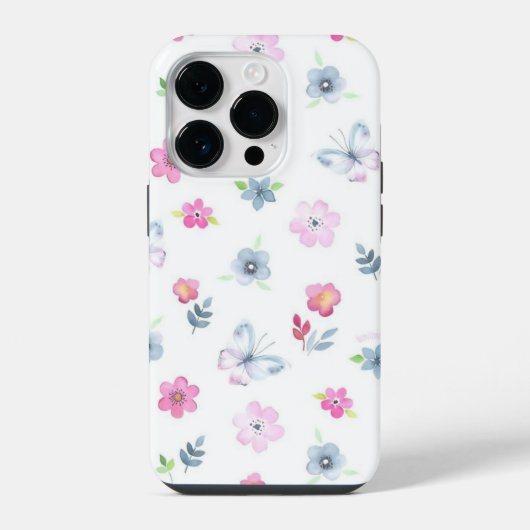 カラフルな花柄 iPhoneケース (裏面)