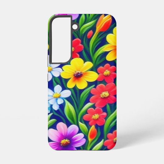 カラフルな花柄 SAMSUNG GALAXYケース (裏面)