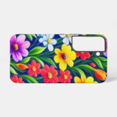 カラフルな花柄 SAMSUNG GALAXYケース (裏面横)