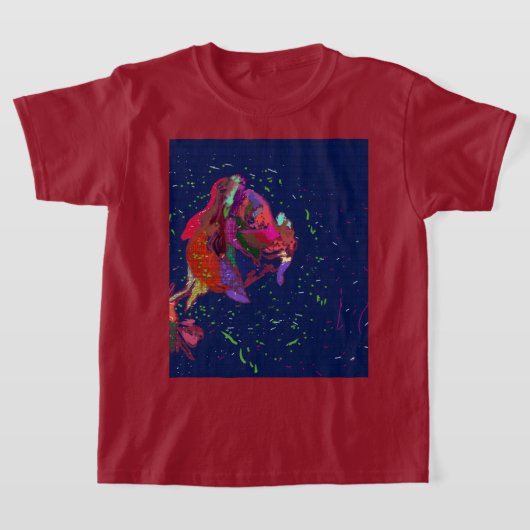 カラフルな花柄Tシャツ Tシャツ (レイダウン)