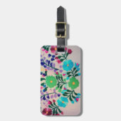 カラフルな花模様 ラゲッジタグ (正面縦)