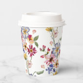 カラフルな花模様 紙コップ (裏面)