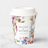 カラフルな花模様 紙コップ (正面)