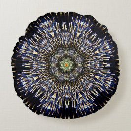 カラフルな花火の曼荼羅 ラウンドクッション