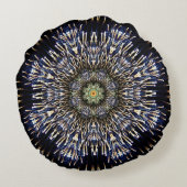 カラフルな花火の曼荼羅 ラウンドクッション (裏面)