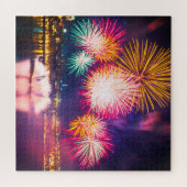 カラフルな花火 ジグソーパズル (横)