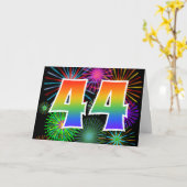 カラフルな花火 + 虹パターン"44"イベント# カード (黄色い花)
