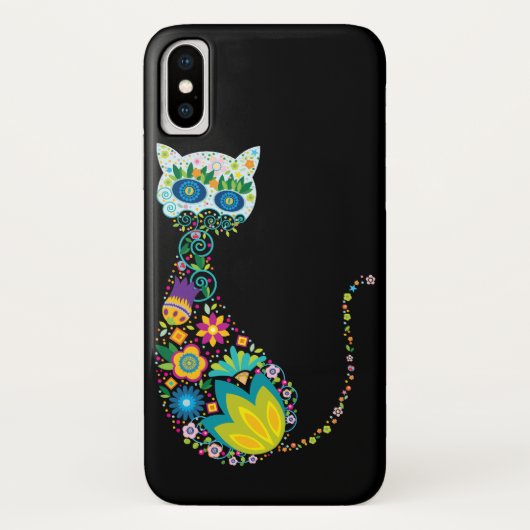 カラフルな花猫 Case-Mate iPhoneケース (裏面)
