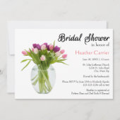 カラフルな花瓶のチューリップ - 結婚前お披露目招待状 招待状 (正面)