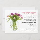 カラフルな花瓶のチューリップ - 結婚発表 招待状 (正面)