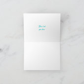 カラフルな花紋とダビデの星のダマスク織り サンクスカード サンキューカード (内部)