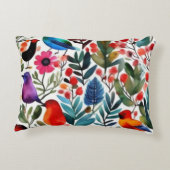 カラフルな花鳥 アクセントクッション (裏面)