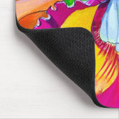 カラフルな花 オーキッド 水彩画アート マウスパッド (コーナー)