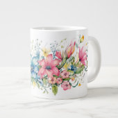 カラフルな花 ジャンボコーヒーマグカップ (正面右)