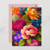 カラフルな花 ポストカード (正面/裏面)