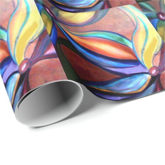 カラフルな花 ラッピングペーパー (ロールコーナー)