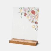 カラフルな花, ワイルドフラワー, ボヘミア, ミモザバー アクリルサイン (傾斜)