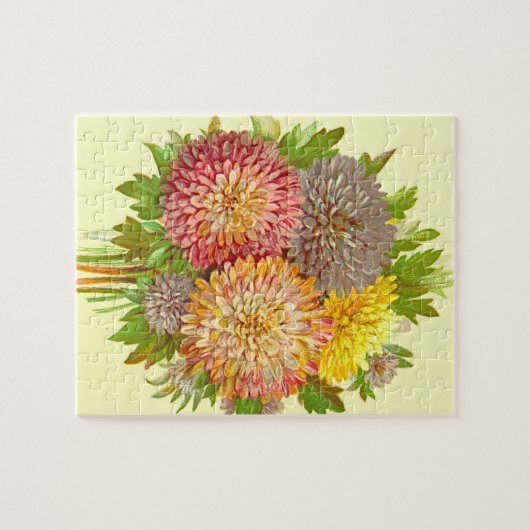 カラフルな花(ヴィンテージのスタイル)の変化 ジグソーパズル (横)