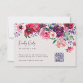 カラフルな花 出欠カード (正面)