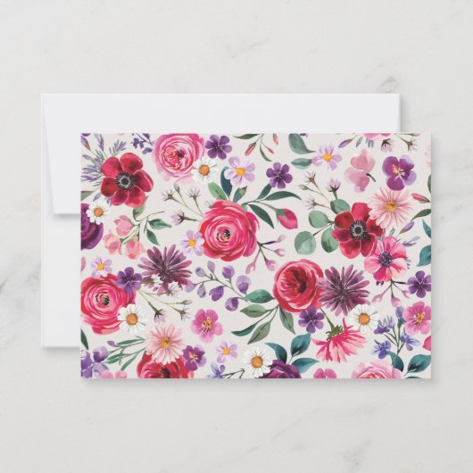 カラフルな花 出欠カード (裏面)