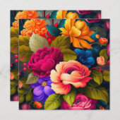 カラフルな花 招待状 (正面/裏面)