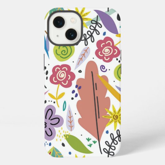カラフルな花 春の背景 iPhoneケース (裏面)