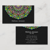 カラフルな花-曼荼羅 名刺 (正面/裏面)