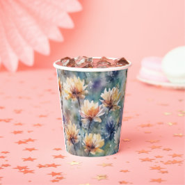 カラフルな花 紙コップ