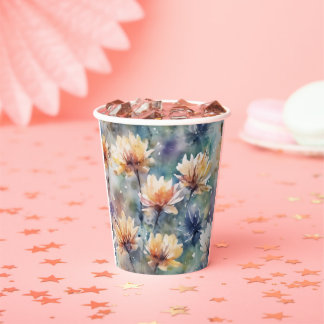 カラフルな花 紙コップ