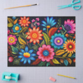 カラフルな花 薄葉紙 (クラフト)