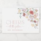 カラフルな花, 野の花, ボヘミア, ブライズシャワー スパークリングワインラベル (シングルラベル)