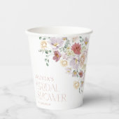 カラフルな花、野の花、ボヘミア、結婚式前祝い 紙コップ (正面)